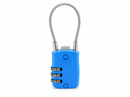 Cadenas à code de voyage avec câble – 4 couleurs
