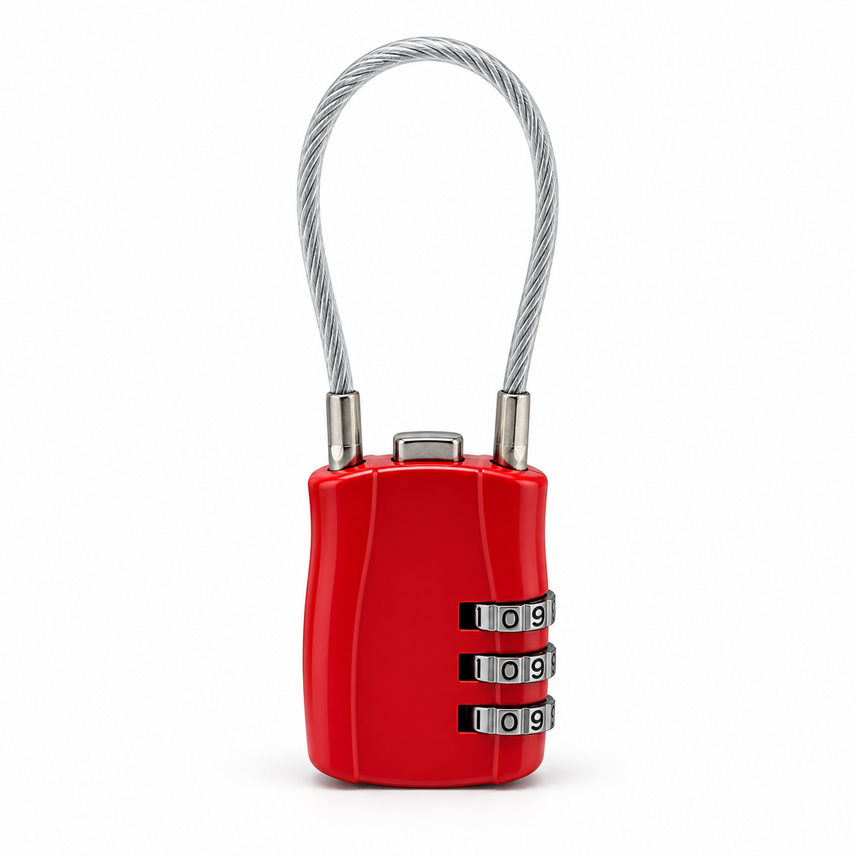 Cadenas à code de voyage avec câble – 4 couleurs