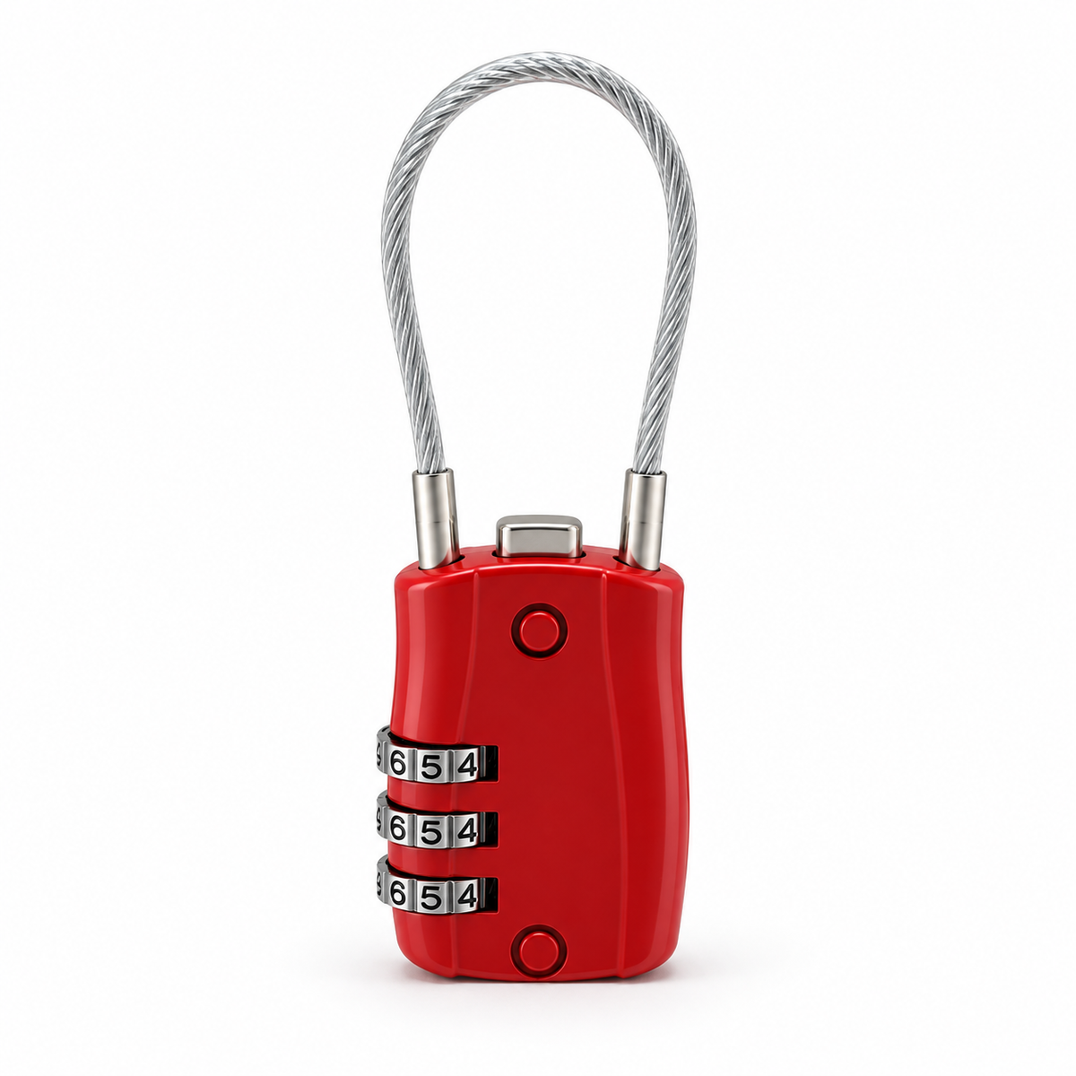 Cadenas à code de voyage avec câble – 4 couleurs