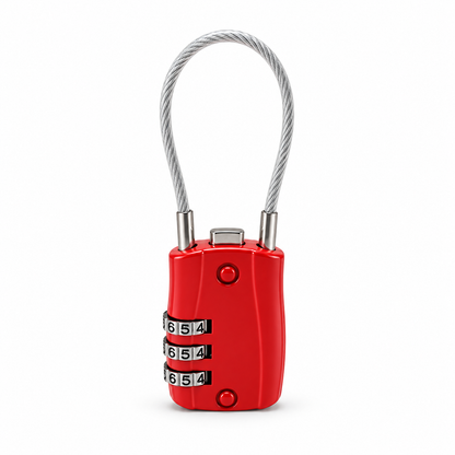 Cadenas à code de voyage avec câble – 4 couleurs
