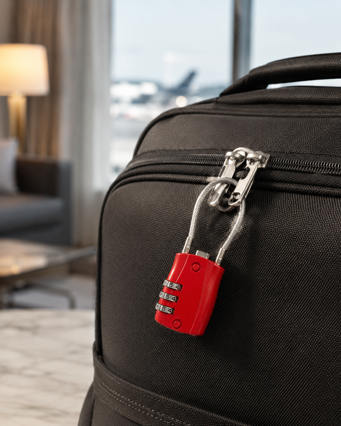Cadenas à code de voyage avec câble – 4 couleurs