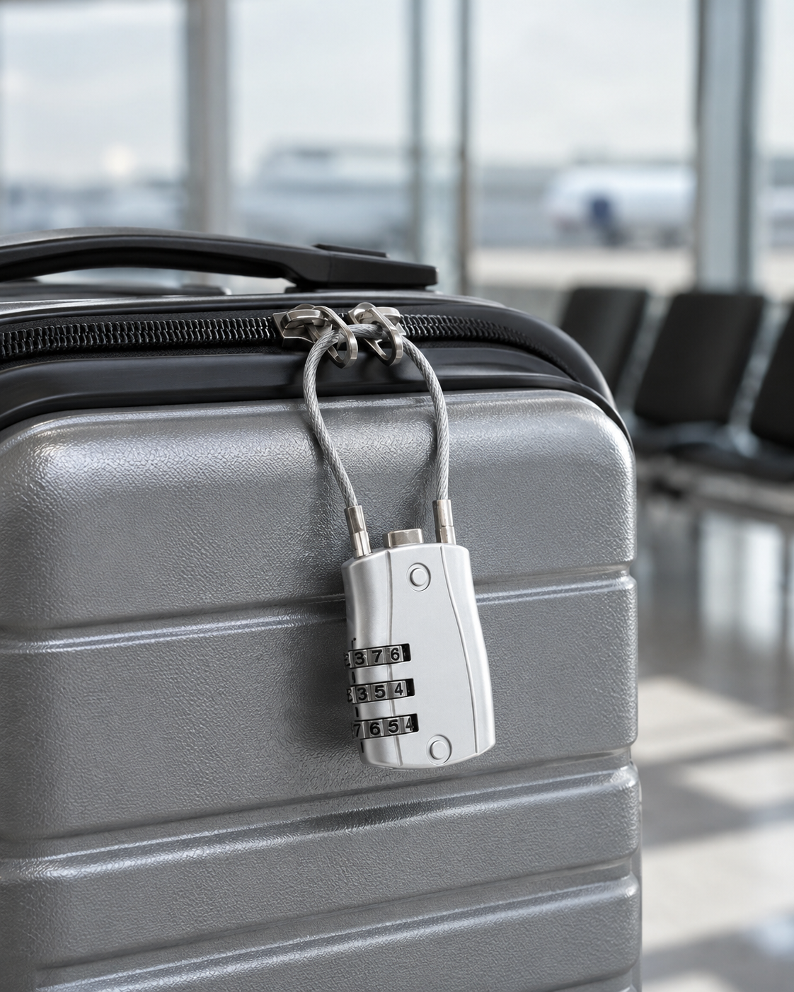 Cadenas à code de voyage avec câble – 4 couleurs