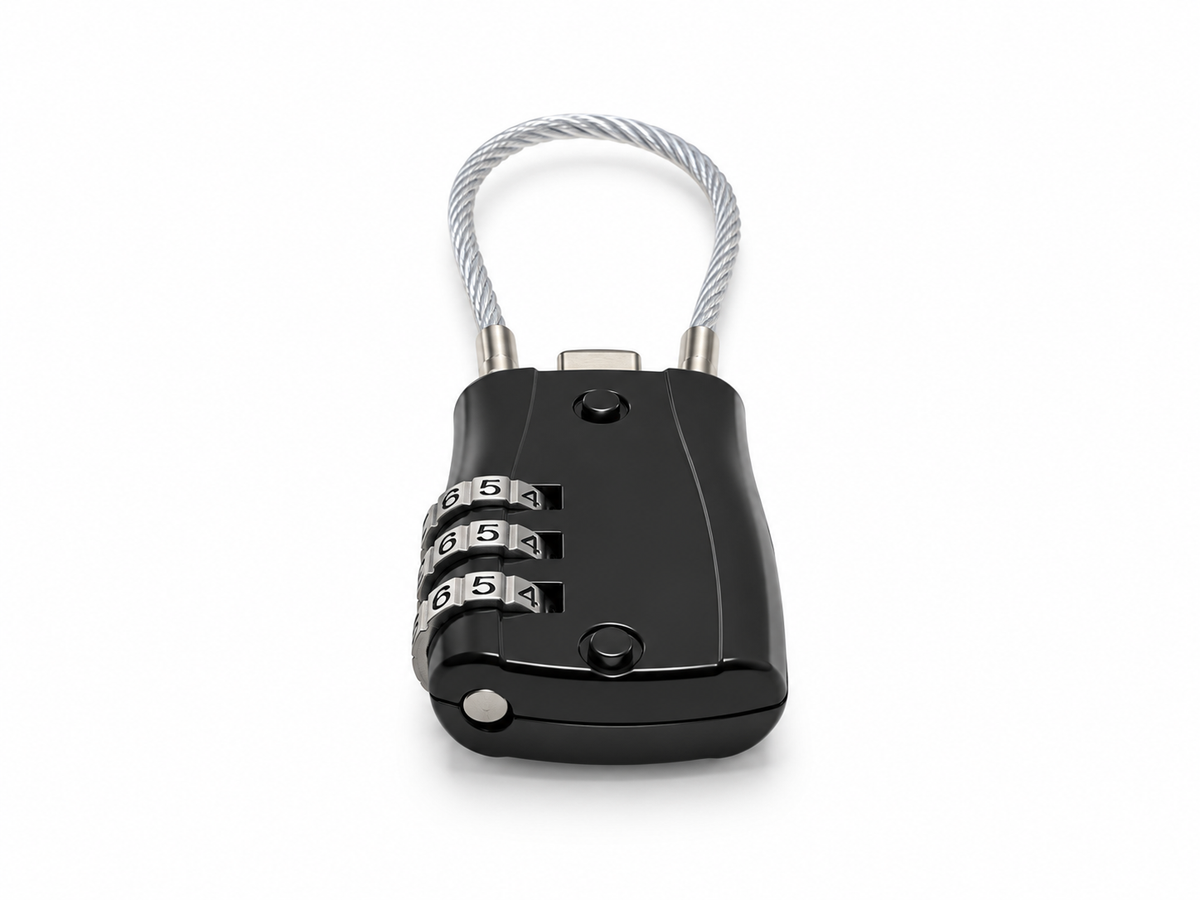 Cadenas à code de voyage avec câble – 4 couleurs