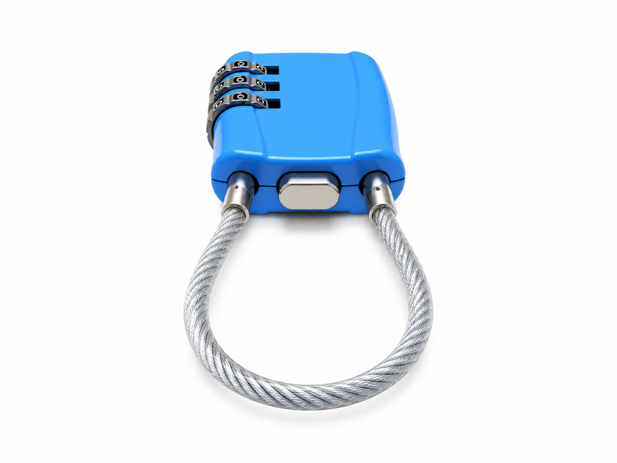 Cadenas à code de voyage avec câble – 4 couleurs