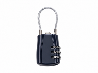 Cadenas à Code de Voyage Noir – Câble Acier Souple 3 Chiffres – Sécurité Bagages & Valises