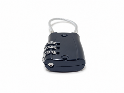 Cadenas à Code de Voyage Noir – Câble Acier Souple 3 Chiffres – Sécurité Bagages & Valises