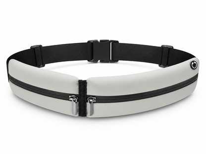 Ceinture de course à pied légère avec 2 poches réfléchissantes noire