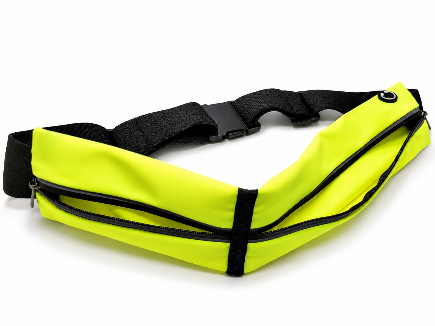 Ceinture de course à pied légère avec 2 poches réfléchissantes noire