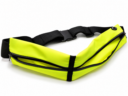 Ceinture de course à pied légère avec 2 poches réfléchissantes noire