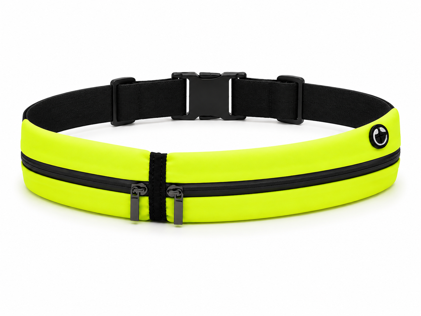 Ceinture de course à pied légère avec 2 poches réfléchissantes noire
