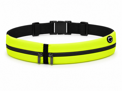 Ceinture de course à pied légère avec 2 poches réfléchissantes noire