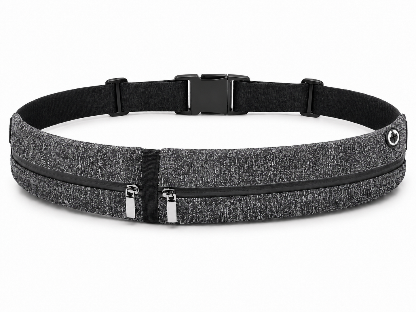 Ceinture de course à pied légère avec 2 poches réfléchissantes noire