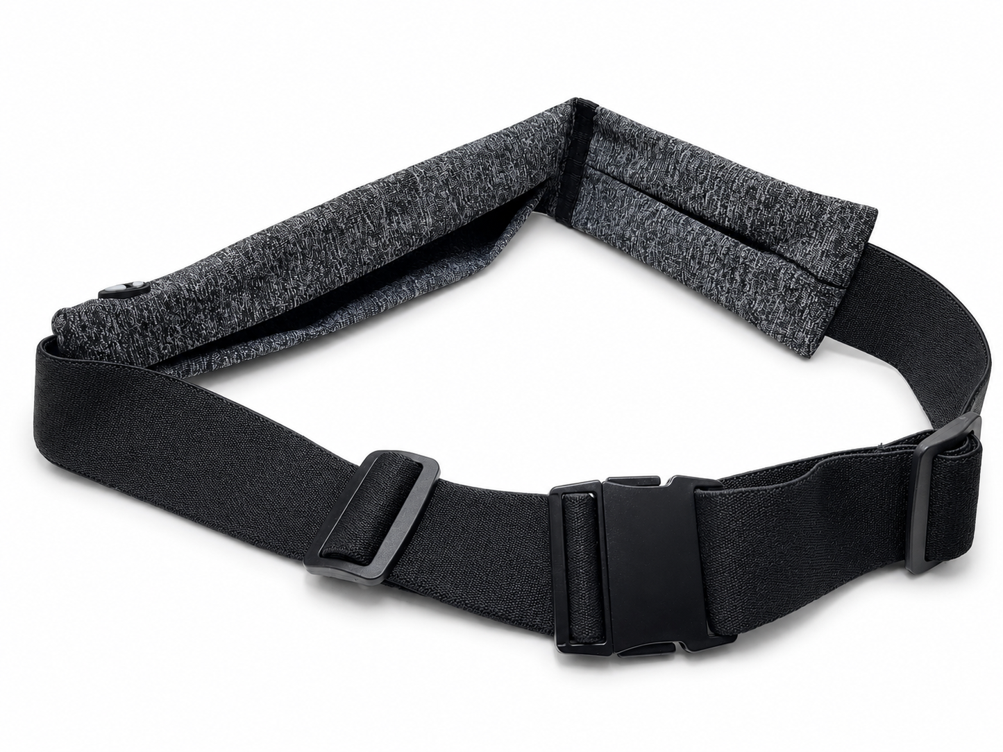 Ceinture de course à pied légère avec 2 poches réfléchissantes noire