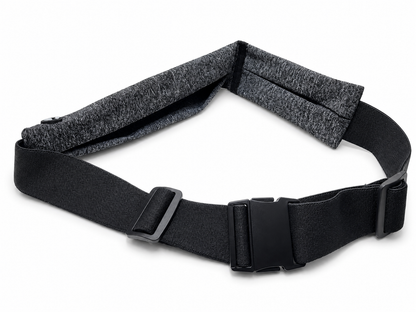 Ceinture de course à pied légère avec 2 poches réfléchissantes noire