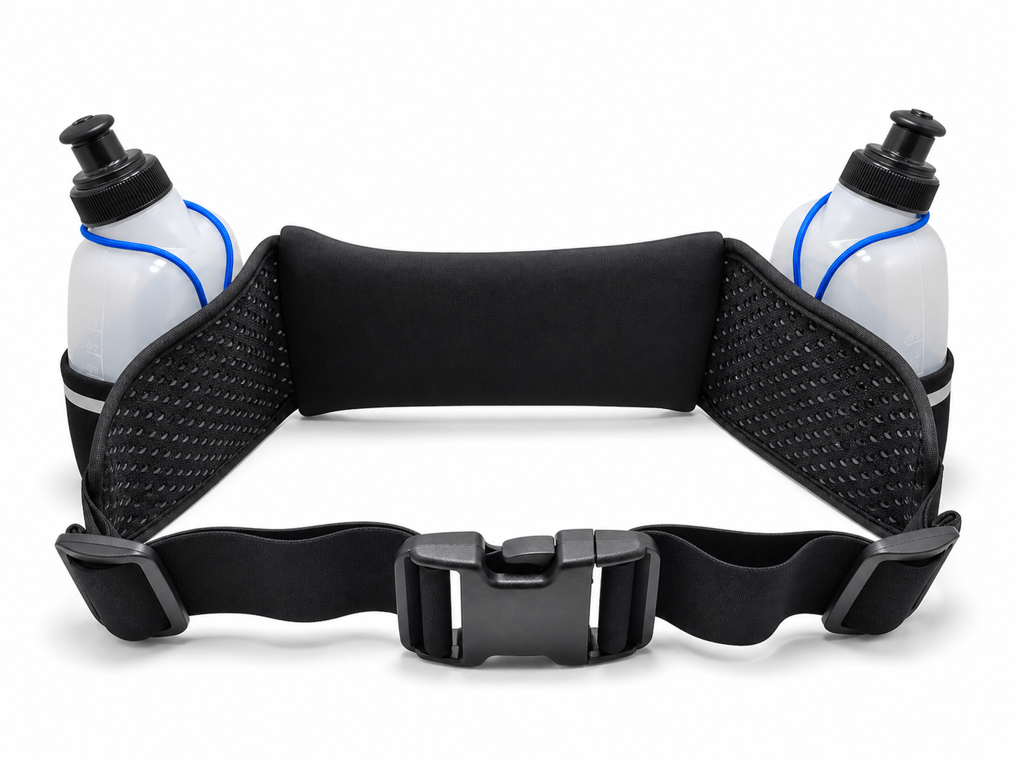 Ceinture de course à pied avec 2 gourdes et poche zippée