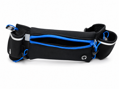 Ceinture de course à pied avec 2 gourdes et poche zippée