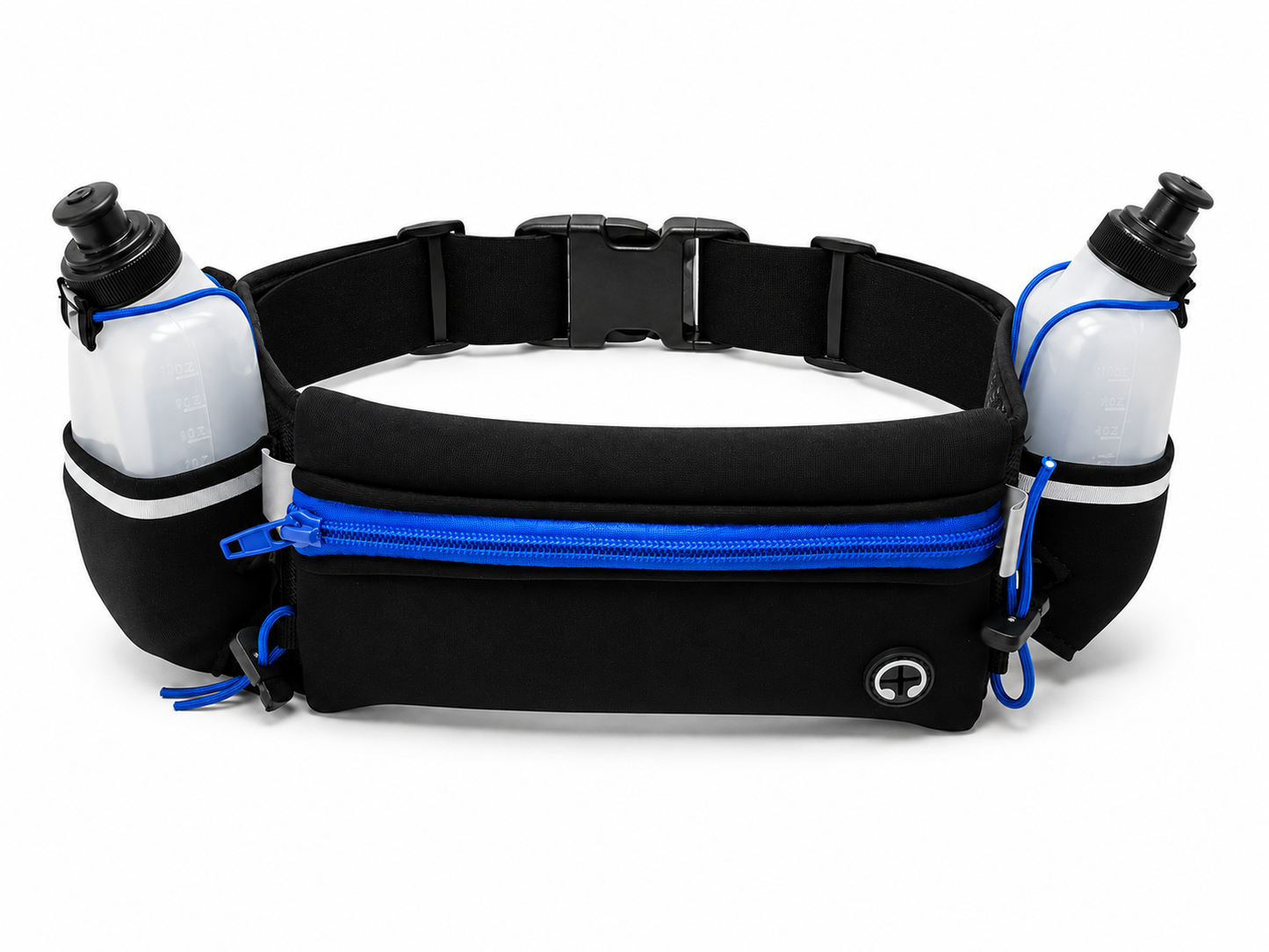 Ceinture de course à pied avec 2 gourdes et poche zippée