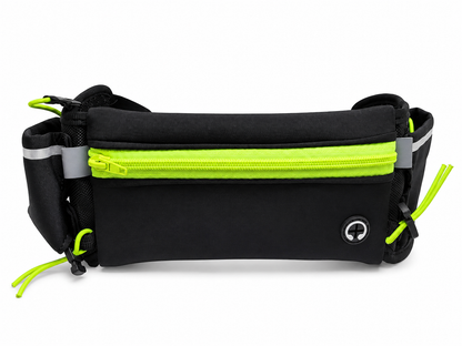 Ceinture de course à pied avec 2 gourdes et poche zippée