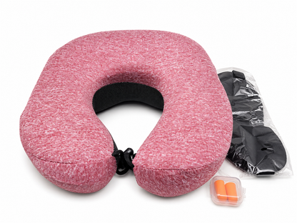 Kit Coussin de Voyage avec Masque et Bouchons d’Oreille