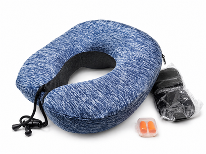 Kit Coussin de Voyage avec Masque et Bouchons d’Oreille