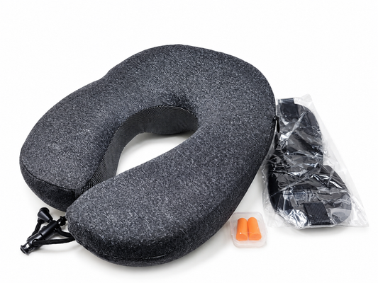 Kit Coussin de Voyage avec Masque et Bouchons d’Oreille