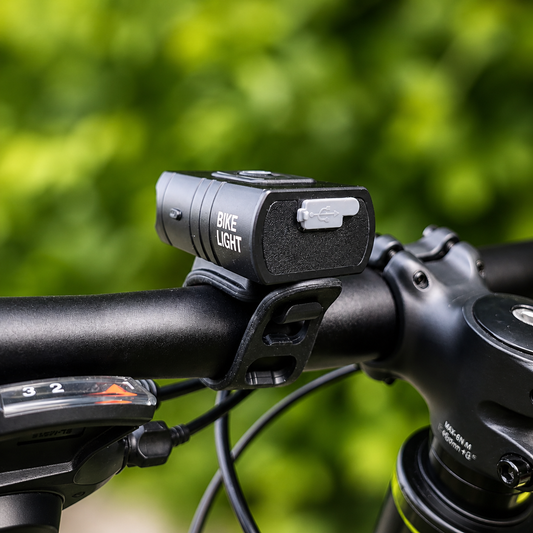 Lampe avant vélo LED rechargeable USB-C 400 lumens vue arrière