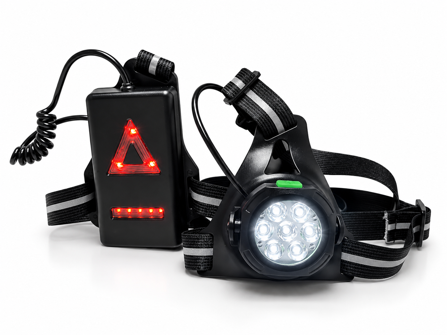 Éclairage de course à pied avant et arrière sur poitrine avec feu rouge et LED blanche