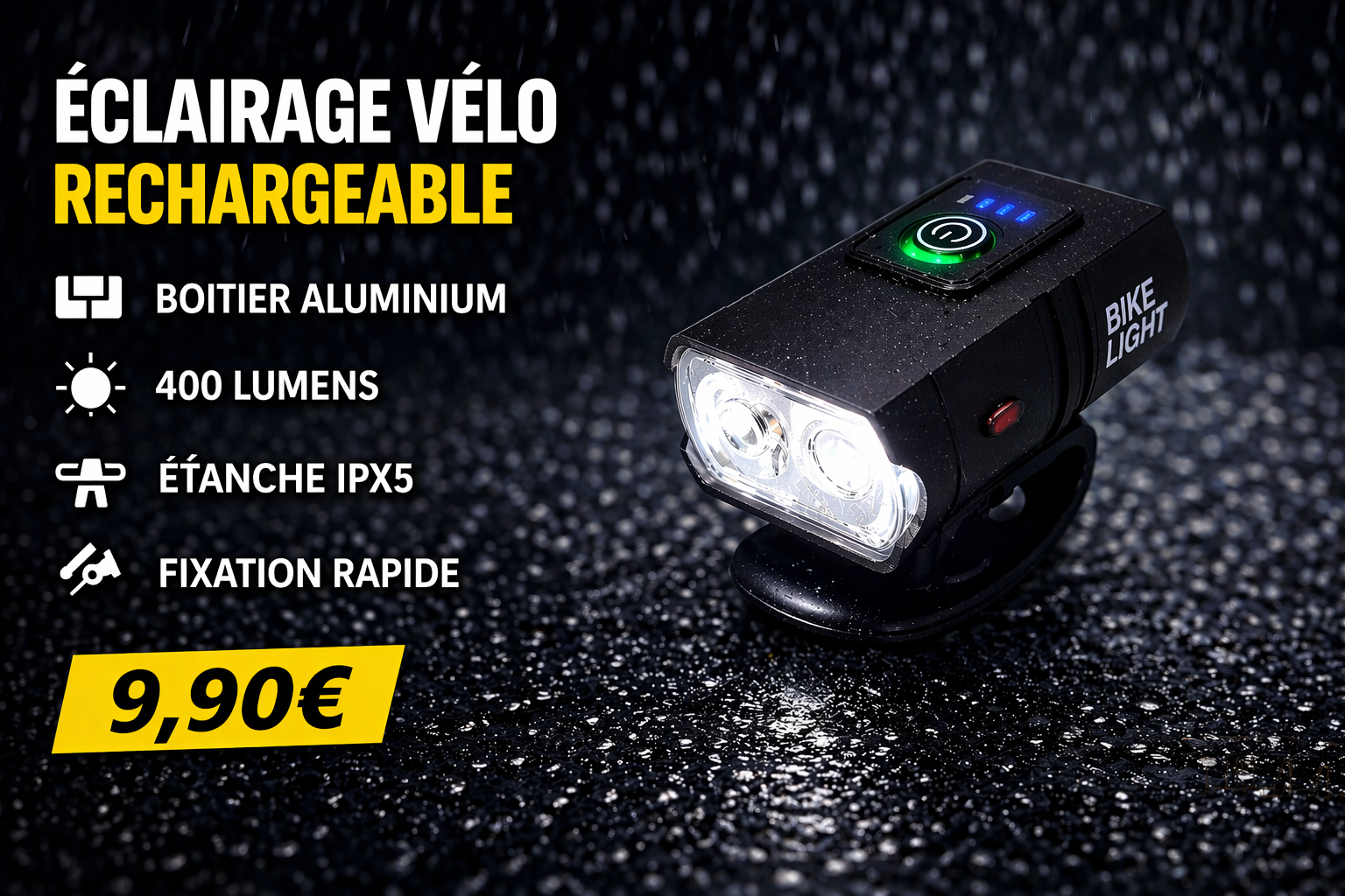 Éclairage vélo rechargeable