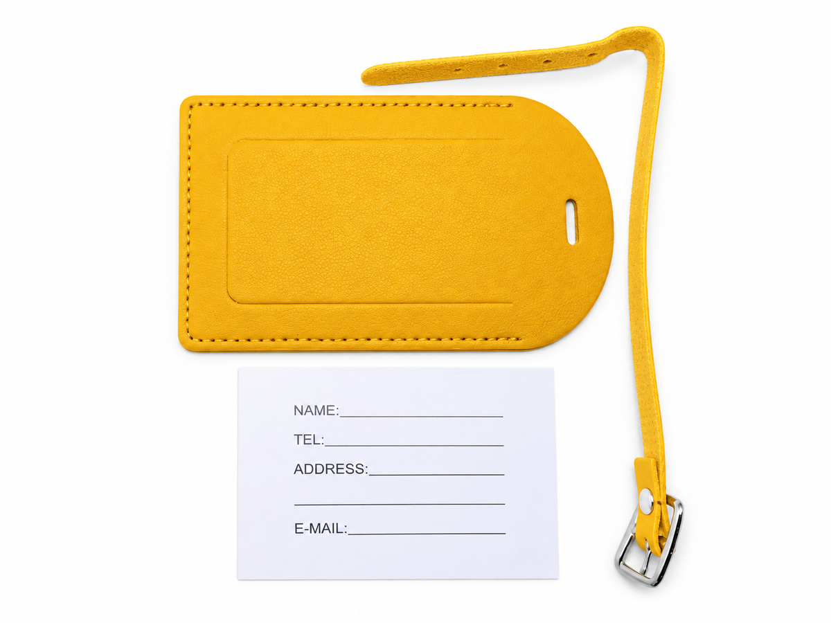 Étiquette de bagage simili cuir – Porte-adresse valise 10 couleurs