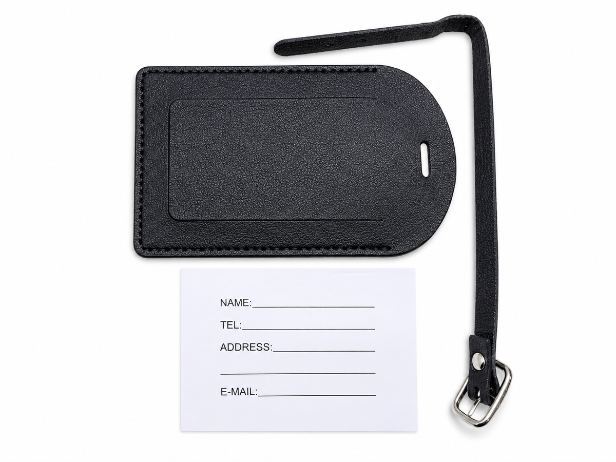 Étiquette de bagage simili cuir – Porte-adresse valise 10 couleurs