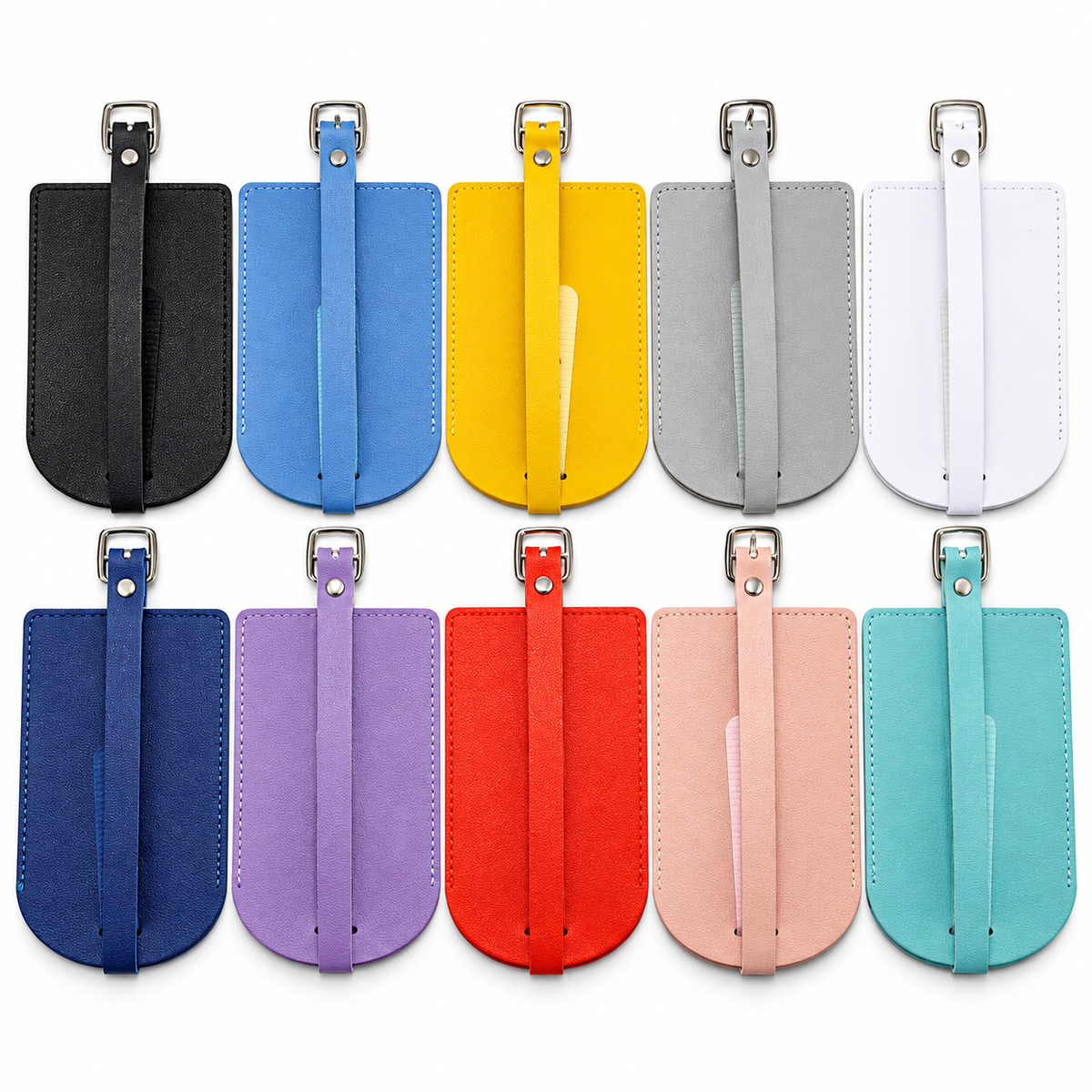 Étiquette de bagage simili cuir – Porte-adresse valise 10 couleurs