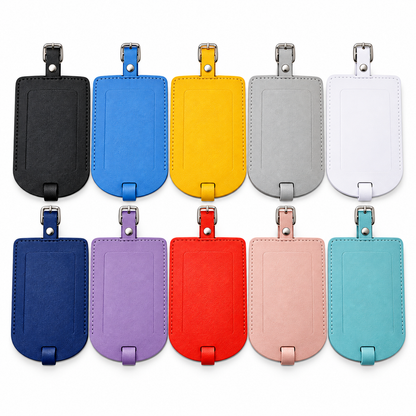 Étiquette de bagage simili cuir – Porte-adresse valise 10 couleurs