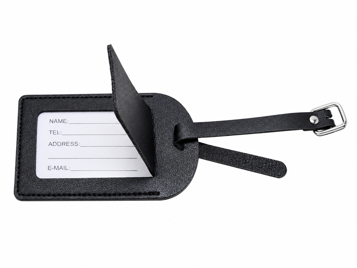 Étiquette de bagage simili cuir – Porte-adresse valise 10 couleurs