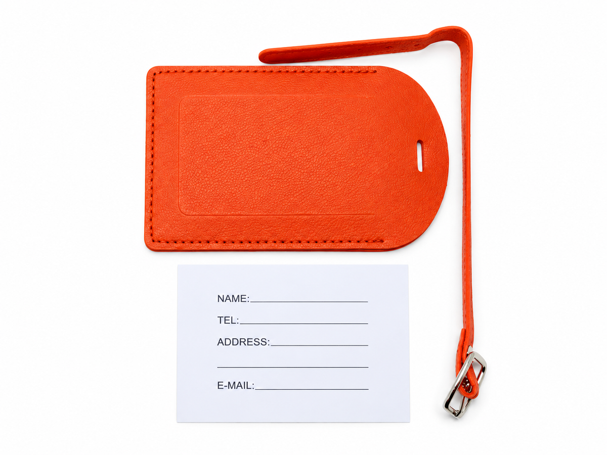 Étiquette de bagage simili cuir – Porte-adresse valise 10 couleurs