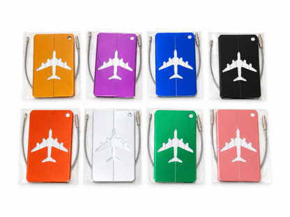 Étiquette de voyage en métal avec câble acier – 8 couleurs