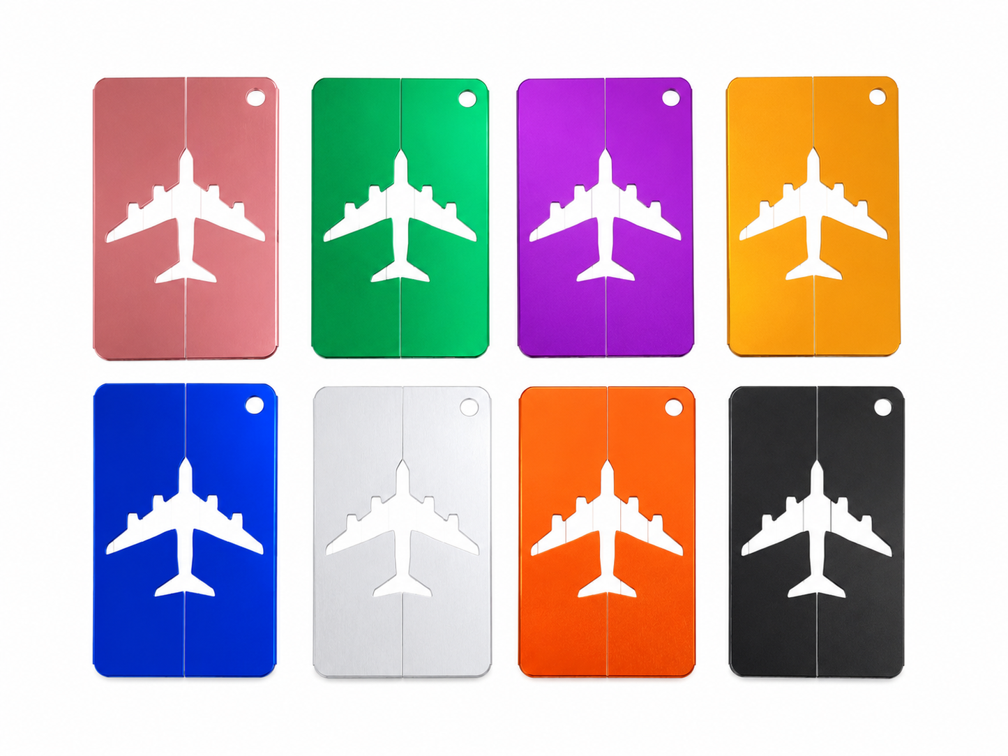 Étiquette de voyage en métal avec câble acier – 8 couleurs