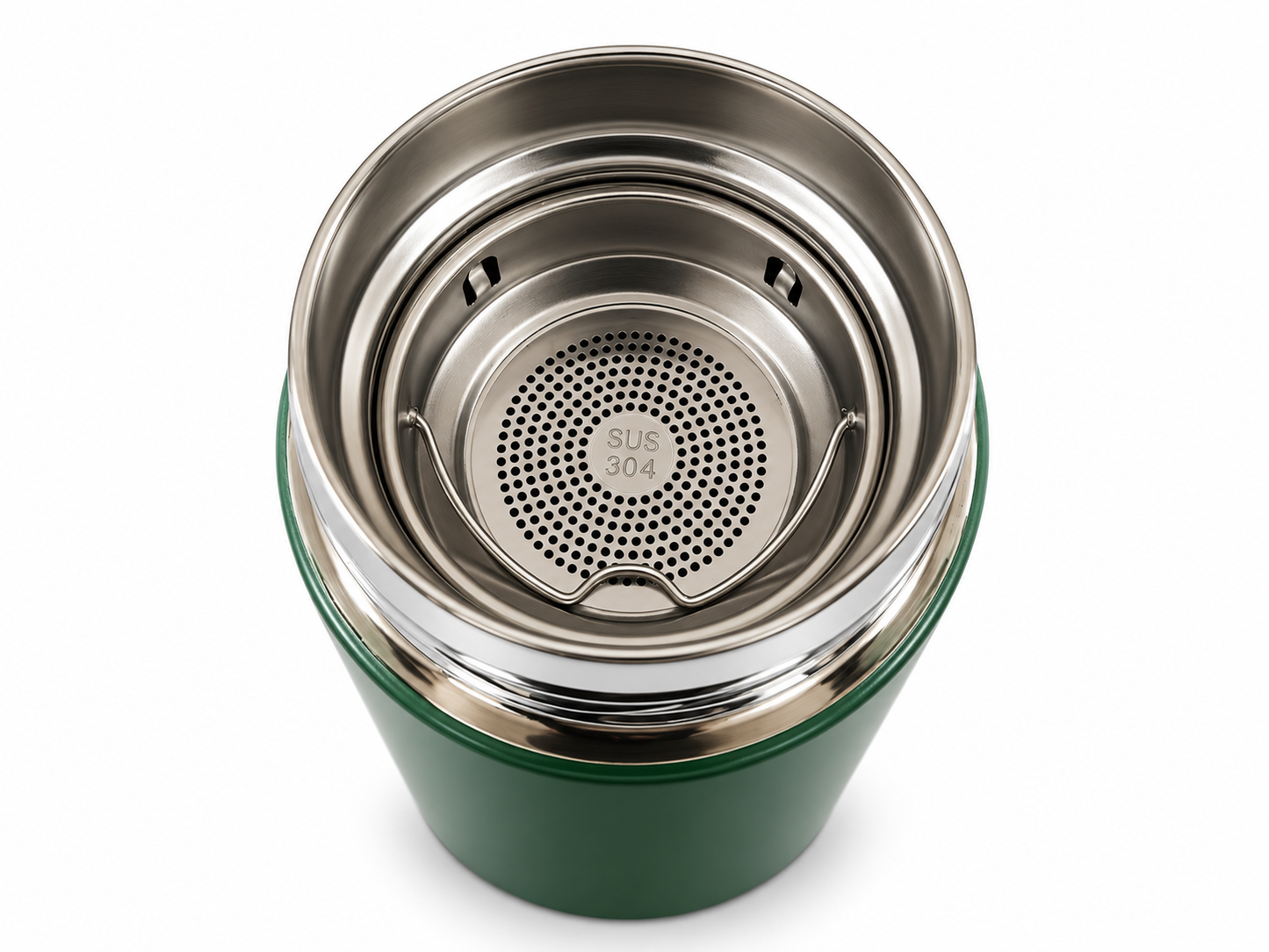 Gourde isotherme 480ml inox avec thermomètre tactile et filtre à thé