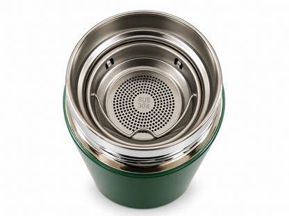 Gourde isotherme 480ml inox avec thermomètre tactile et filtre à thé