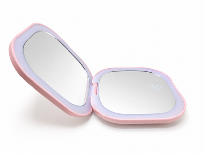Miroir LED maquillage compact rechargeable – 3 couleurs