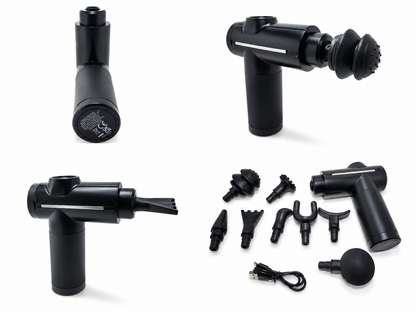 Pistolet de massage musculaire rechargeable – 32 vitesses avec 8 accessoires