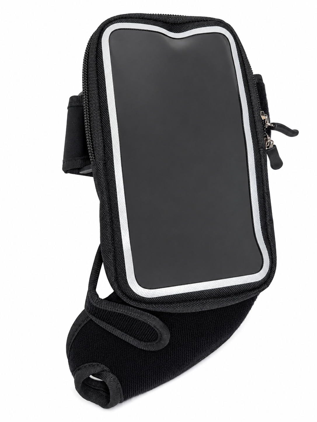 Porte téléphone poignet porté sur la main gauche pendant une activité sportive