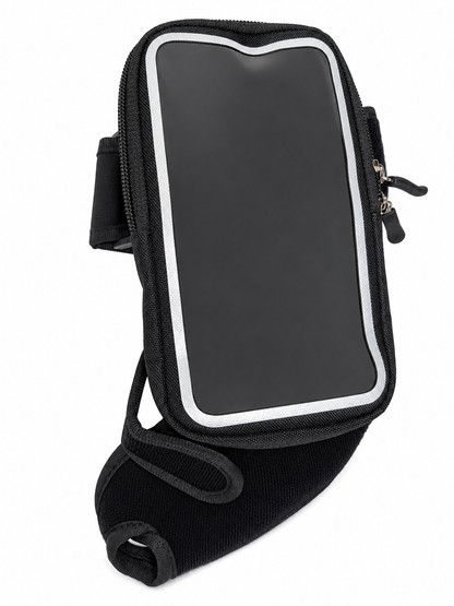 Porte téléphone poignet porté sur la main gauche pendant une activité sportive