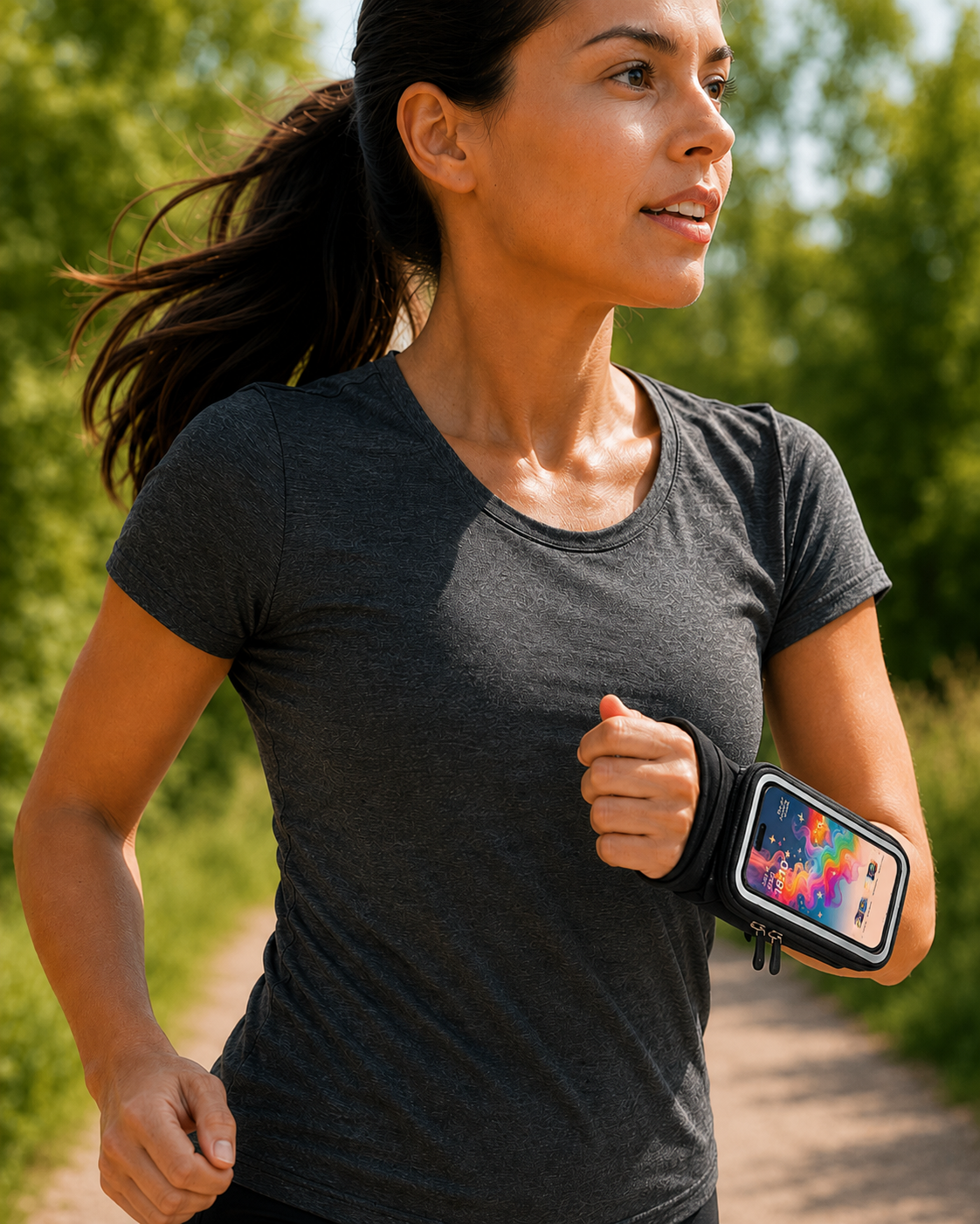 Support téléphone poignet gauche pour running et sport