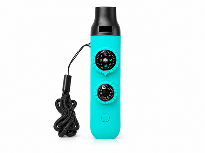 Sifflet de survie multifonction 7 en 1 – boussole, LED, loupe, miroir et thermomètre