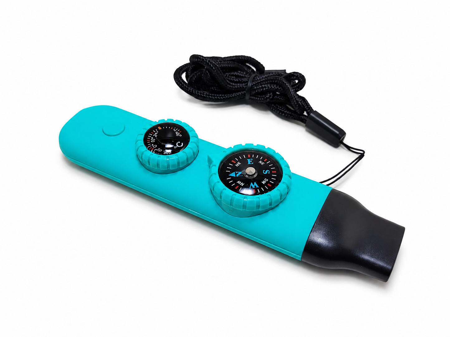 Sifflet de survie multifonction 7 en 1 – boussole, LED, loupe, miroir et thermomètre