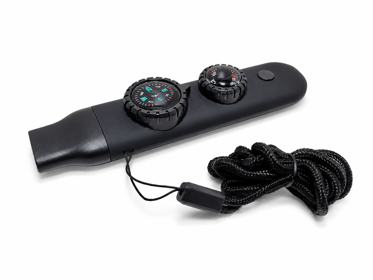 Sifflet de survie multifonction 7 en 1 – boussole, LED, loupe, miroir et thermomètre