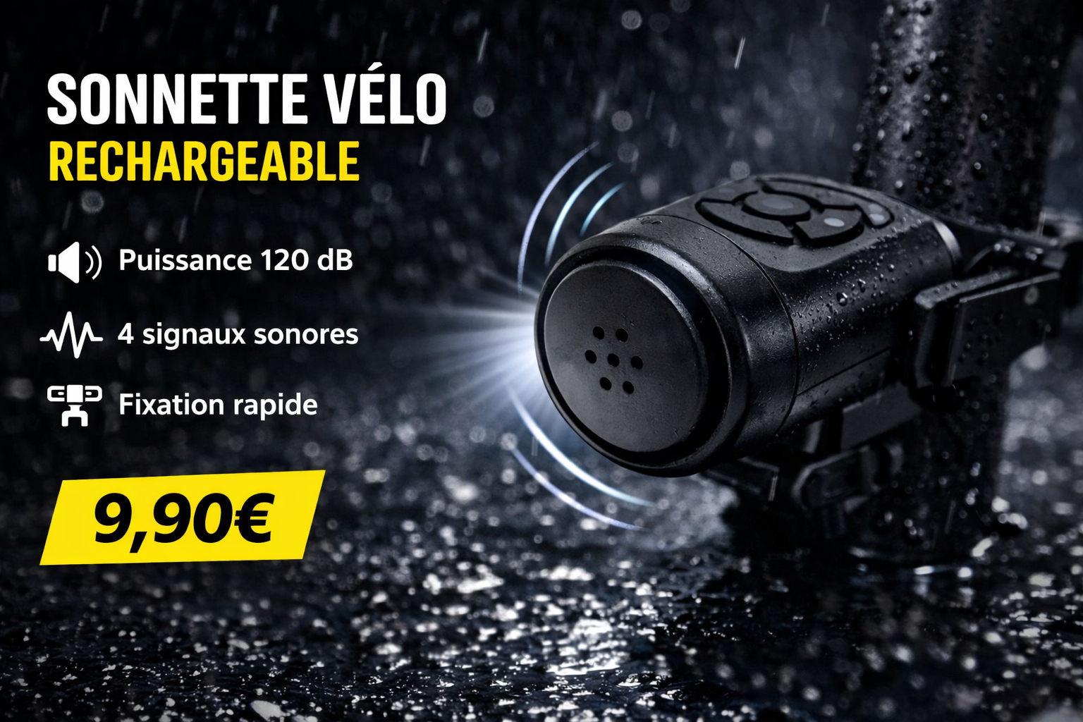 Sonnette vélo rechargeable