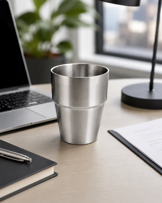 Tasse inox double paroi 300 ml – acier inoxydable 304 brossé