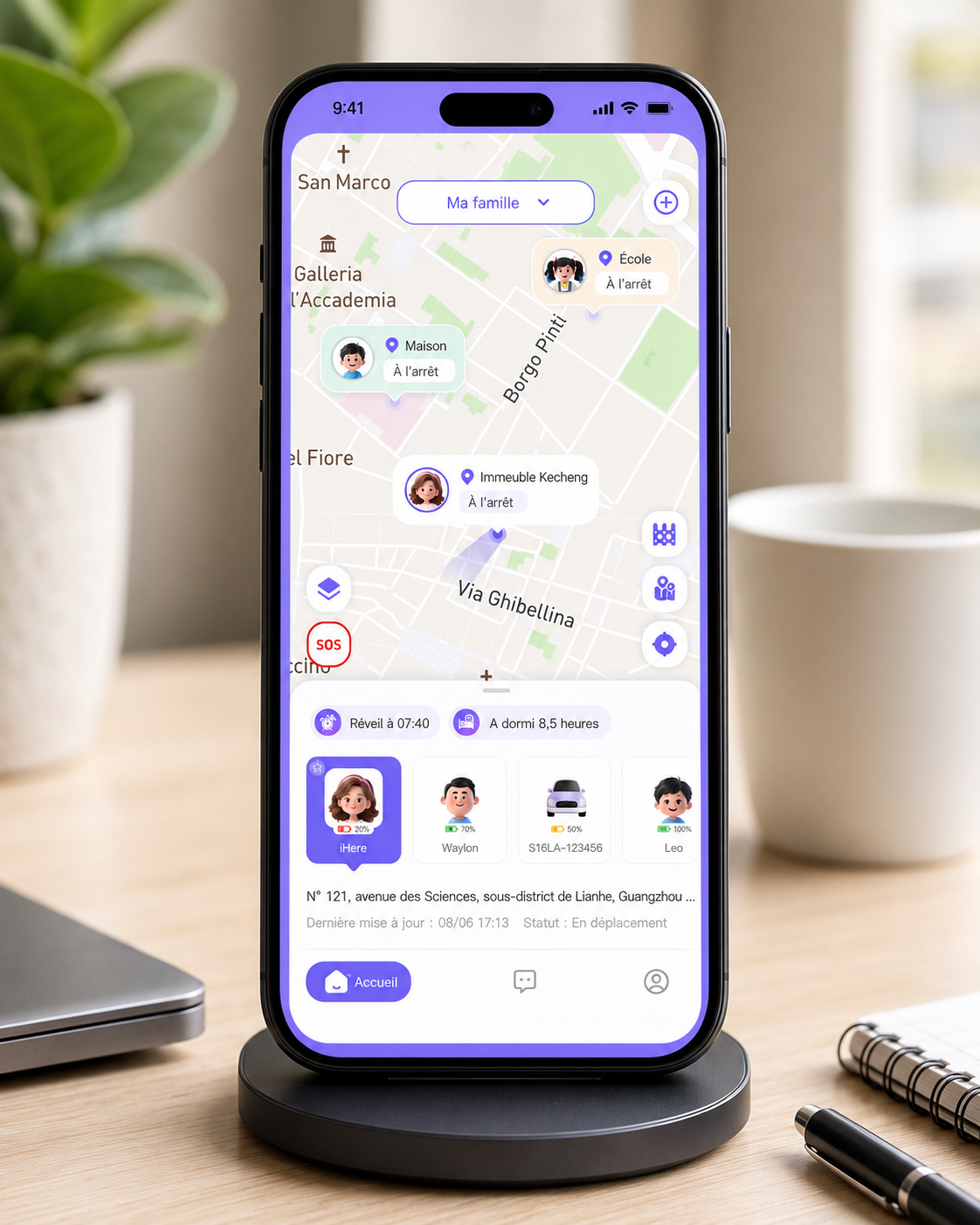 Tracker Bluetooth 5.2 iOS Android avec localisation à distance