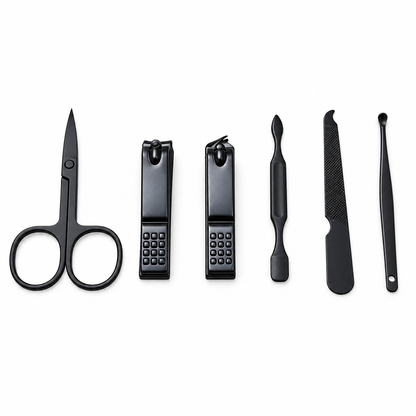 Trousse manucure 6 pièces compacte – Kit soin des ongles avec étui zippé